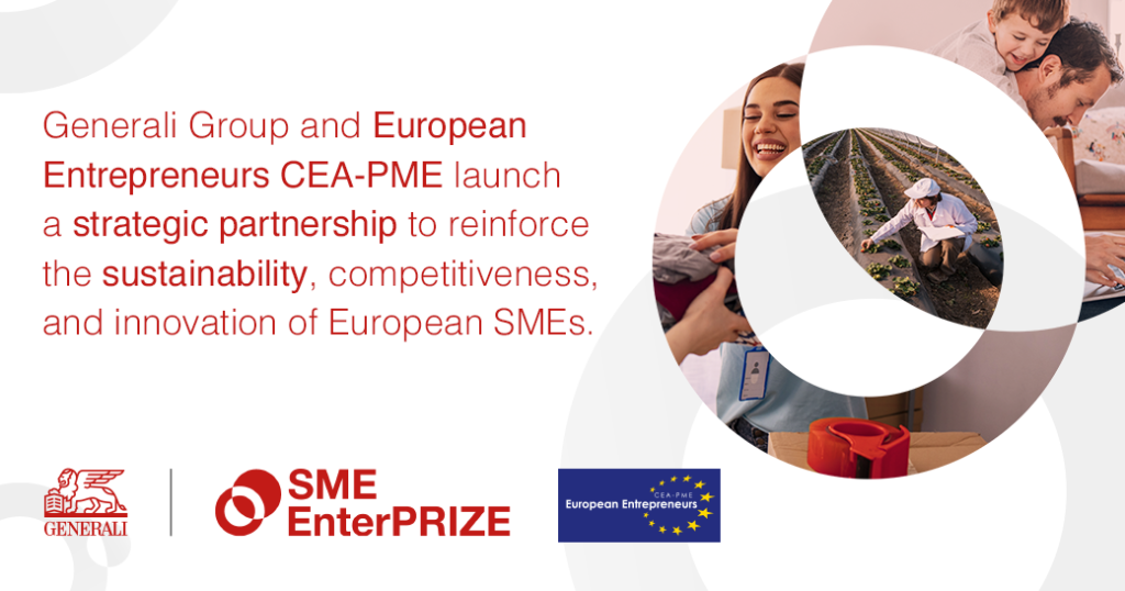 A cover announcing the partnership between Generali Group and the Brussels-based business federation European Entrepreneurs CEA-PME to reinforce competitiveness and innovation of SMEs